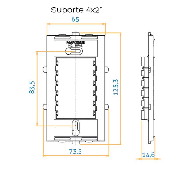 Conjunto Interruptor Simples Duplo 10A 250V 4X2 Ebony Clean - Margirius Imagem de Conjunto Interruptor Simples Duplo 10A 250V 4X2 Ebony Clean