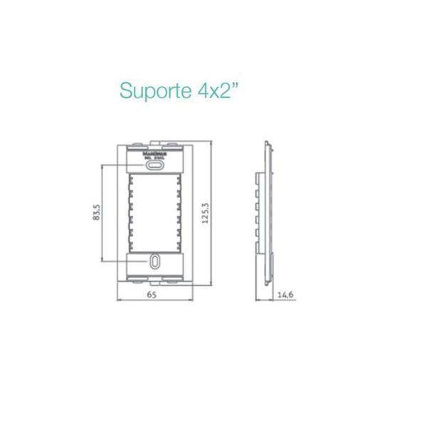 Imagem de Conjunto Interruptor Simples + Tomada 20A 4x2 Sleek MarGirius