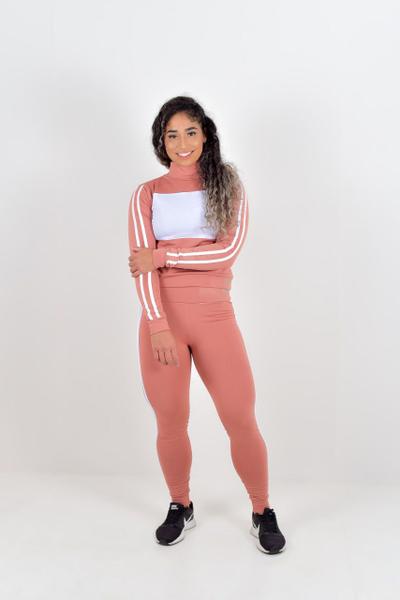 Conjunto Inverno Suplex Flanelado Feminino BYG Mariê Rosê - BYG Moda Fitness Imagem de Conjunto Inverno Suplex Flanelado Feminino BYG Mariê Rosê