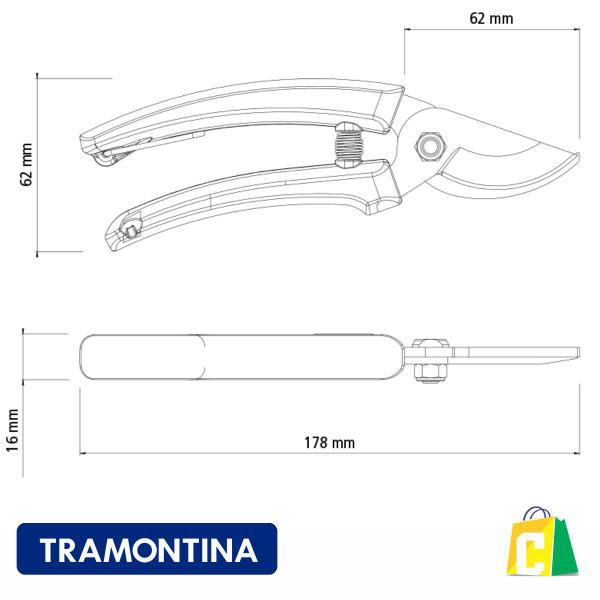 Imagem de Conjunto Jardinagem Tesoura de Poda Sacho e Pazinhas