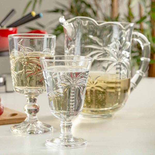 Conjunto Jarra 1,3L e 6 Taças de Cristal 240ml Palm Lyor Hand Painting para Sucos Água Imagem de Conjunto Jarra 1,3L e 6 Taças de Cristal 240ml Palm Lyor Hand Painting para Sucos Água