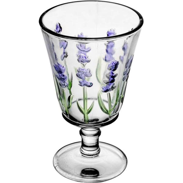 Imagem de Conjunto Jarra 1,5L e 6 Taças 240ml de Cristal Lyor Lavanda Hand Painting Para Sucos Água