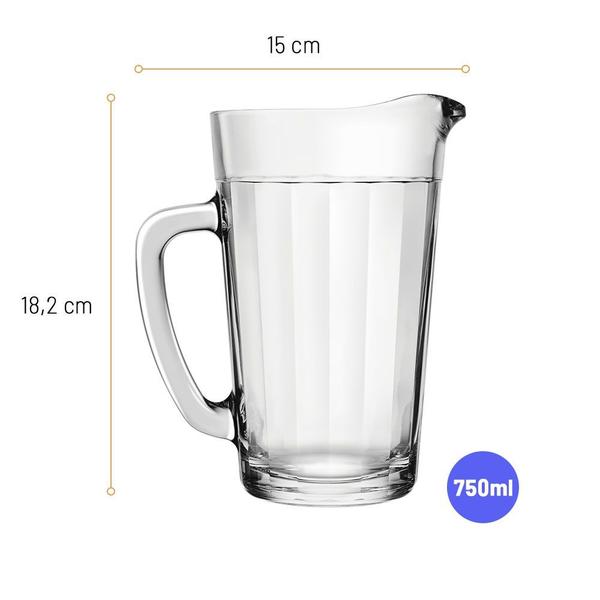 Conjunto Jarra Copo Americano 750ml Vidro Resistente 6 Unidades Nadir Imagem de Conjunto Jarra Copo Americano 750ml Vidro Resistente 6 Unidades Nadir