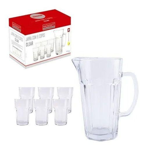 Imagem de Conjunto Jarra De Suco Clear 6 Copos