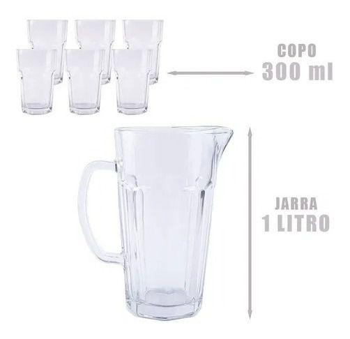 Imagem de Conjunto Jarra De Suco Clear 6 Copos