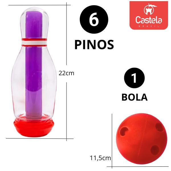 Imagem de Conjunto Jogo de Boliche Luminoso Infantil 6 Pinos Boliche C/ Led - Castela