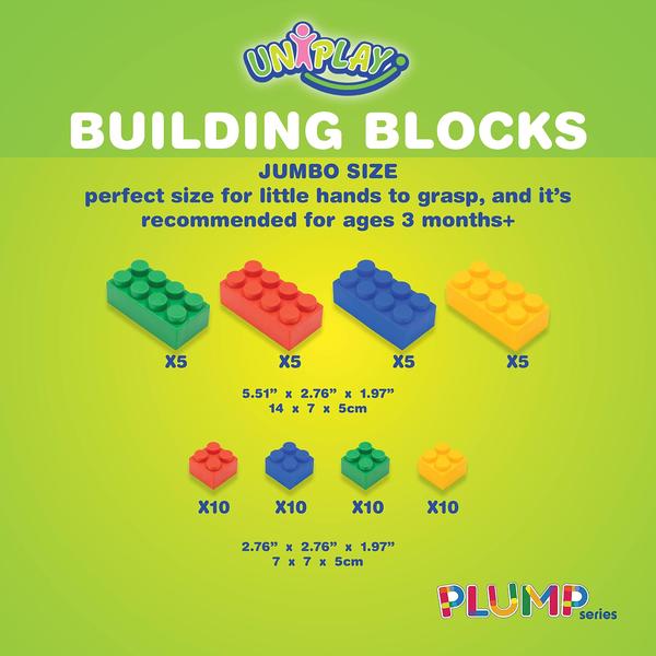 Imagem de Conjunto Jumbo UniPlay Plump Soft de 60 peças Building Blocks