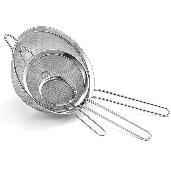 Imagem de Conjunto Kit Com 3 Peneiras Coador Inox Utensílios Cozinha