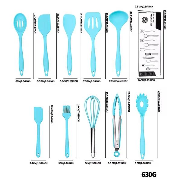 Imagem de Conjunto Kit de Utensílios de Cozinha de Silicone 10 peças