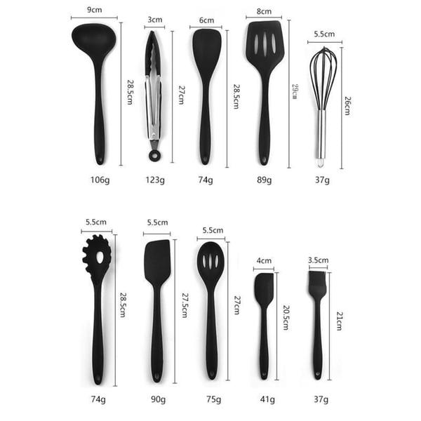 Imagem de Conjunto Kit de Utensílios de Cozinha de Silicone 10 peças