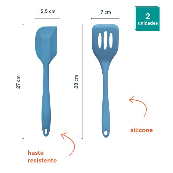 Imagem de Conjunto Kit de Utensílios de Cozinha Silicone Oikos - 2 Pçs