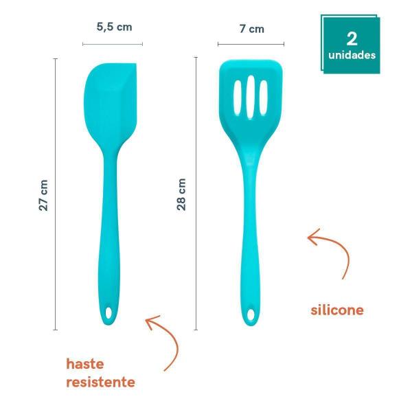 Conjunto Kit De Utensílios De Cozinha Silicone Oikos - 2 Pçs Imagem de Conjunto Kit De Utensílios De Cozinha Silicone Oikos - 2 Pçs