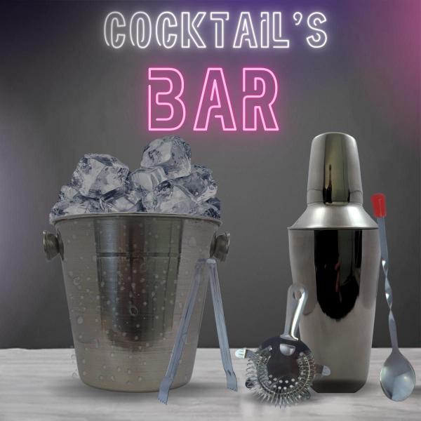 Imagem de Conjunto Kit Inox Caipirinha 5 Peças Utensílios Bar Barman Bartender Profissional