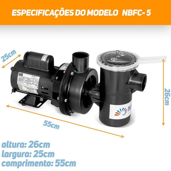 Imagem de Conjunto Kit Motobomba Filtro P/ Piscina F750 Nbf-5 Nautilus