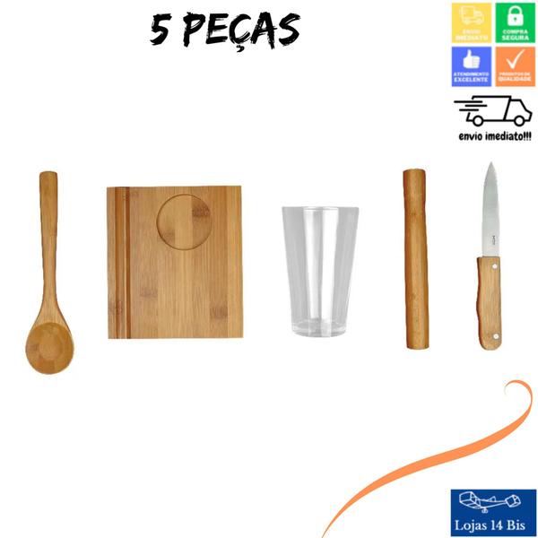 Imagem de Conjunto Kit Para Caipirinha Mor 5 Peças Modelo Bamboo