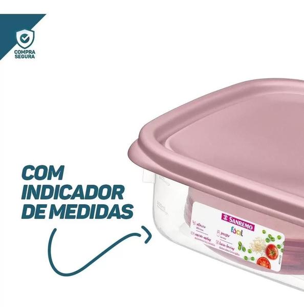 Imagem de Conjunto Kit Potes Plásticos Herméticos 12 Peças Freezer Microondas 800ml, Sanremo