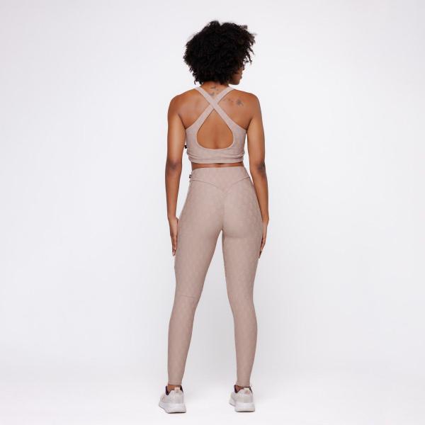 Imagem de Conjunto Legging Empina Bumbum + Top Alça Larga Bojo Feminino Poliamida