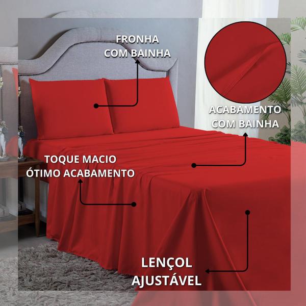 Conjunto Lençol Cama King Size 4 Peças 400 Fios com Elástico e Fronhas Toque Macio - MF ENXOVAIS Imagem de Conjunto Lençol Cama King Size 4 Peças 400 Fios com Elástico e Fronhas Toque Macio
