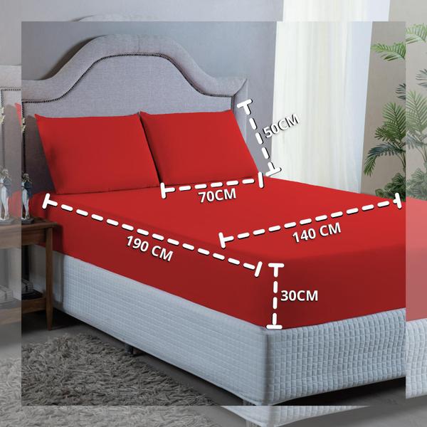 Imagem de Conjunto Lençol Casal Aveludado 400 Fios 3 Peças Cama Box e Padrão