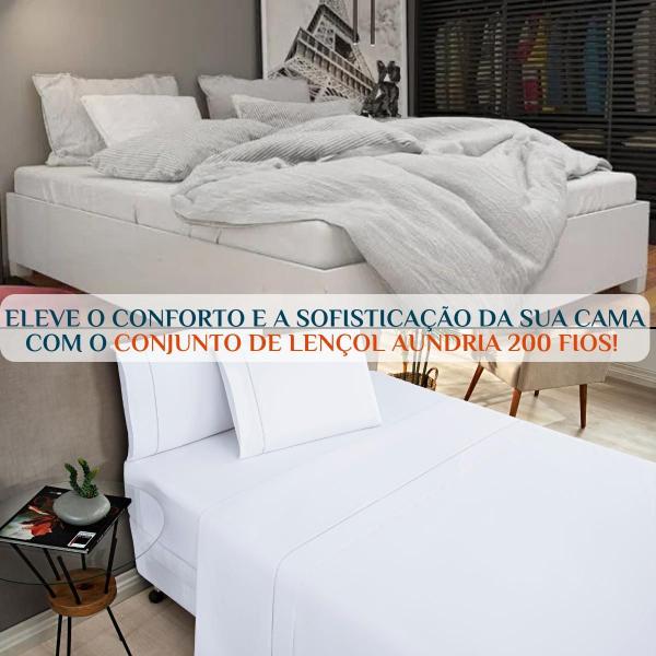 Imagem de Conjunto Lencol Casal King Size Aundria 200 Fios 100%Algodao