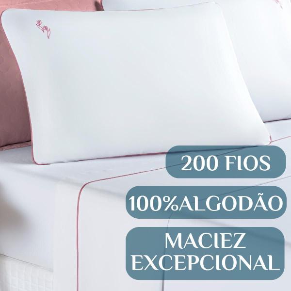 Imagem de Conjunto Lencol Casal King Size Casa Blanca 100%Algodao