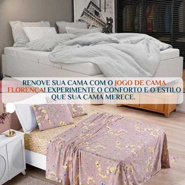 Conjunto Lencol Casal King Size Florença 04 Peças 200 Fios - De Luca Enxovais Imagem de Conjunto Lencol Casal King Size Florença 04 Peças 200 Fios