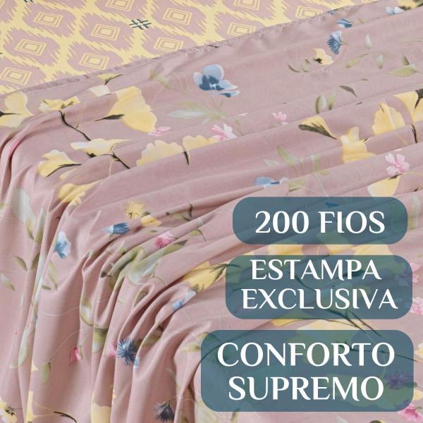 Conjunto Lencol Casal King Size Florença 04 Peças 200 Fios - De Luca Enxovais Imagem de Conjunto Lencol Casal King Size Florença 04 Peças 200 Fios