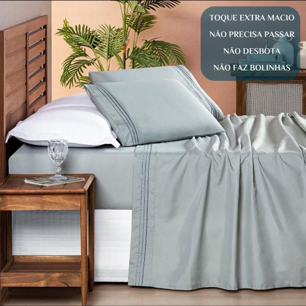 Imagem de Conjunto Lencol Casal Queen Size Cherry 04 Peças 200 Fios