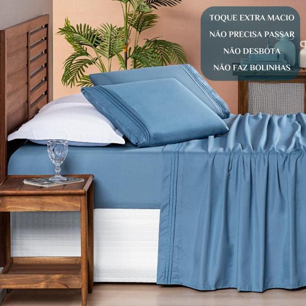 Imagem de Conjunto Lencol Casal Queen Size Cherry 04 Peças 200 Fios