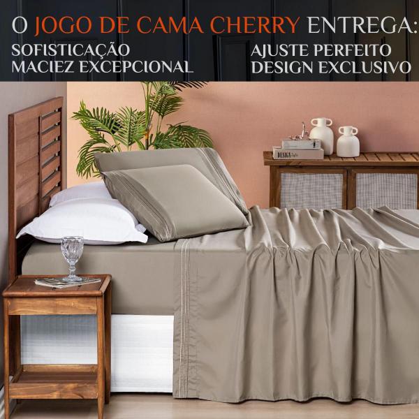 Imagem de Conjunto Lencol Casal Queen Size Cherry 04 Peças 200 Fios