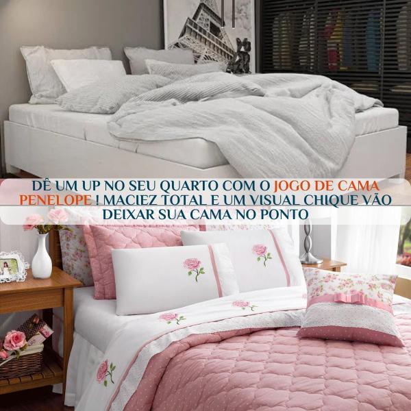 Imagem de Conjunto Lencol Casal Queen Size Stella 100% Algodão Toque