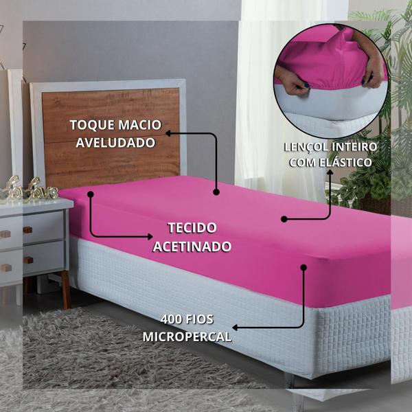 Conjunto Lençol Solteiro Aveludado 400 Fios 3 Peças Cama Box e Infantil - NARA CONFECÇÕES Imagem de Conjunto Lençol Solteiro Aveludado 400 Fios 3 Peças Cama Box e Infantil