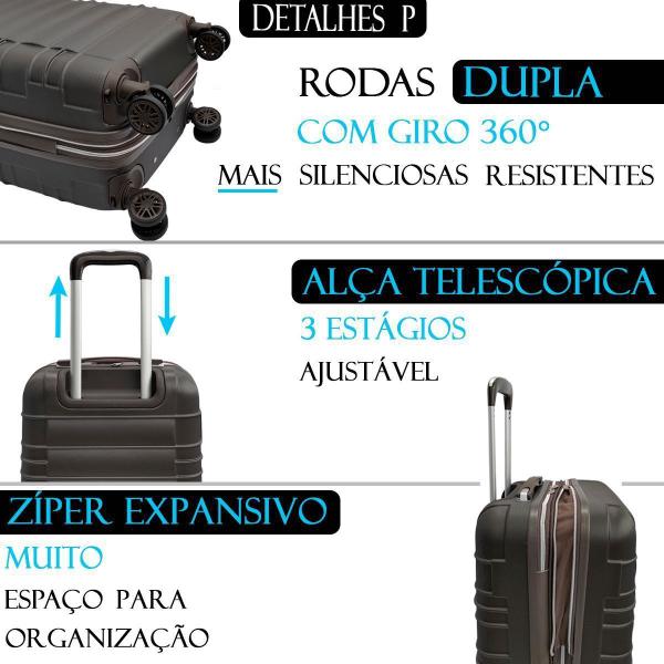 Imagem de Conjunto Mala de Viagem Rigida Abs Expansiva Cadeado Roda Dupla 360  Aviao Embarque Bagagem Media 23kg Pequena 10kg Marrom