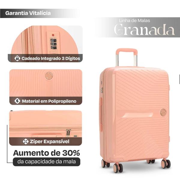 Imagem de Conjunto Mala Viagem Pequena + Média + Grande Inquebrável