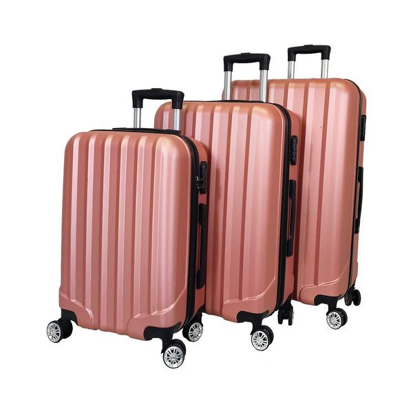 Conjunto Malas ABS 3 Peças P/M/G Rodas 360º Com Cadeado PriziRosé - XH-A122 Conjunto Malas ABS 3 Peças P/M/G Rodas 360º Com Cadeado PriziRosé - XH-A122
