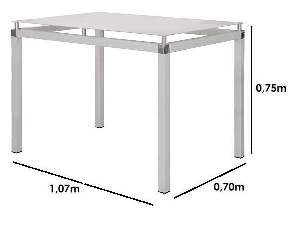 Imagem de Conjunto Malva 107X70cm c/4 Cadeiras 121 Branco/Vidro Branco