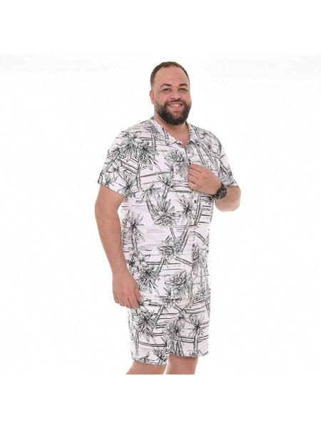 Conjunto masculino moda praia plus estilo hawaiano verao