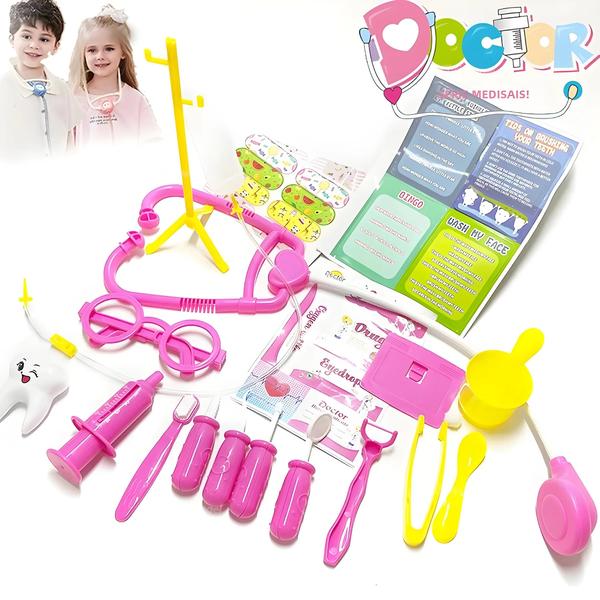 Conjunto Médico Infantil com 30 Peças - Estetoscópio e Ferramentas de Dentista Imagem de Conjunto Médico Infantil com 30 Peças - Estetoscópio e Ferramentas de Dentista