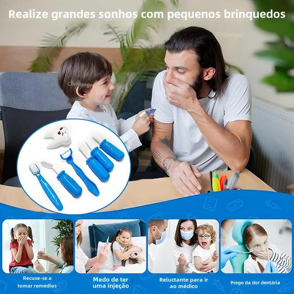 Conjunto Médico Infantil com 30 Peças - Estetoscópio e Ferramentas de Dentista Imagem de Conjunto Médico Infantil com 30 Peças - Estetoscópio e Ferramentas de Dentista