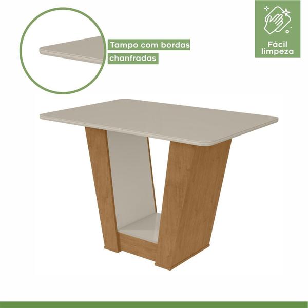 Imagem de Conjunto Mesa 120cm Apogeu com Vidro e 4 Cadeiras Exclusive