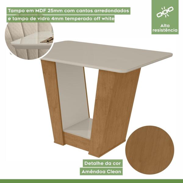 Imagem de Conjunto Mesa 120cm Apogeu com Vidro e 4 Cadeiras Exclusive