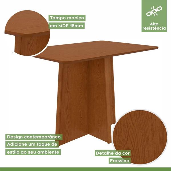 Imagem de Conjunto Mesa 120cm Celebrare Tampo Mdf no Glass e 4 Cadeiras Celina