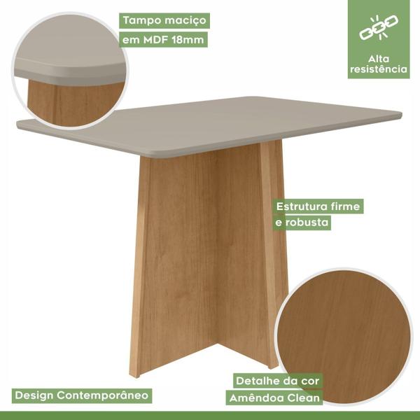 Imagem de Conjunto Mesa 120x90cm Tampo MDF Celebrare 4 Cadeiras Exclusive Móveis Lopas