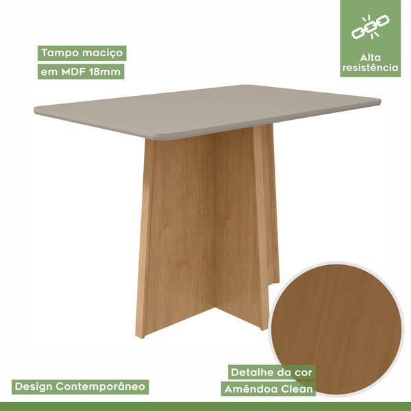 Imagem de Conjunto Mesa 120x90cm Tampo MDF Celebrare 4 Cadeiras Exclusive Móveis Lopas