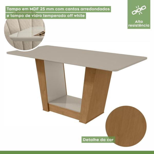 Imagem de Conjunto Mesa 160cm Apogeu com Vidro e 6 Cadeiras Apogeu