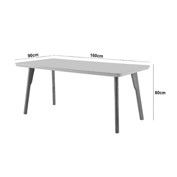 Imagem de Conjunto Mesa 160cm Com Vidro E 6 Cadeiras Off White