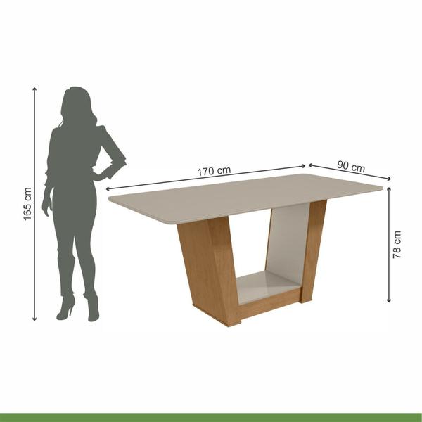 Imagem de Conjunto Mesa 170cm Apogeu com Vidro e 6 Cadeiras Venus