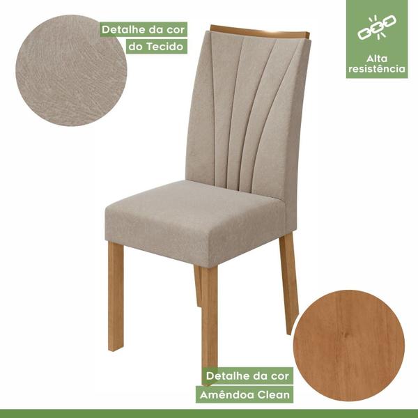 Imagem de Conjunto Mesa 170cm Apogeu Tampo Mdf no Glass com 6 Cadeiras Apogeu