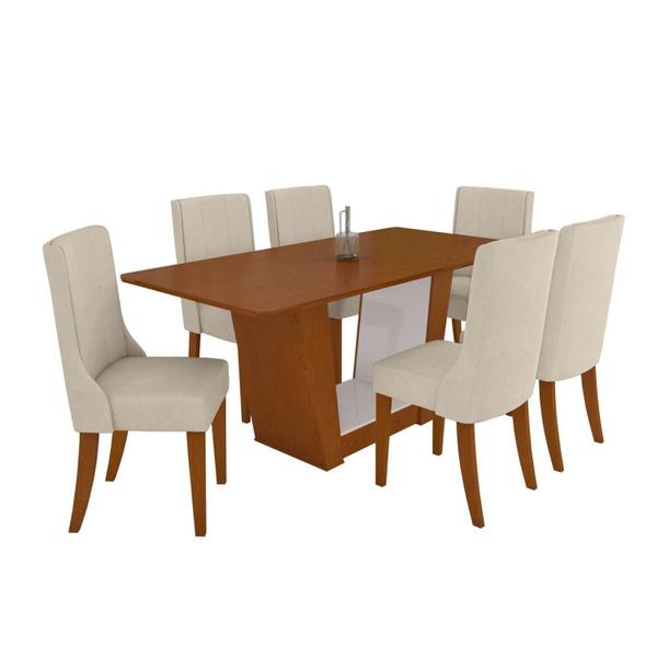 Imagem de Conjunto Mesa 170cm Apogeu Tampo Mdf no Glass com 6 Cadeiras Celina