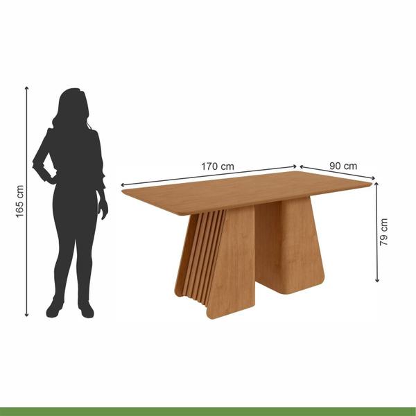 Imagem de Conjunto Mesa 170cm Luxor Tampo Mdf no Glass e 6 Cadeiras Celina